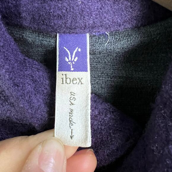 Ibex Womens Size S Carrie Merino Wool Button Up Jacket Mock Neck Purple - Picture 9 of 10